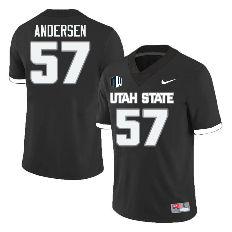 Utah State Aggies #57 Trey Andersen College Football Jerseys Stitched-Black